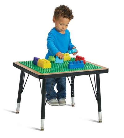 Jonti-Craft® Adjustable Building Table, Preschool Brick Compatible, 15-24" High