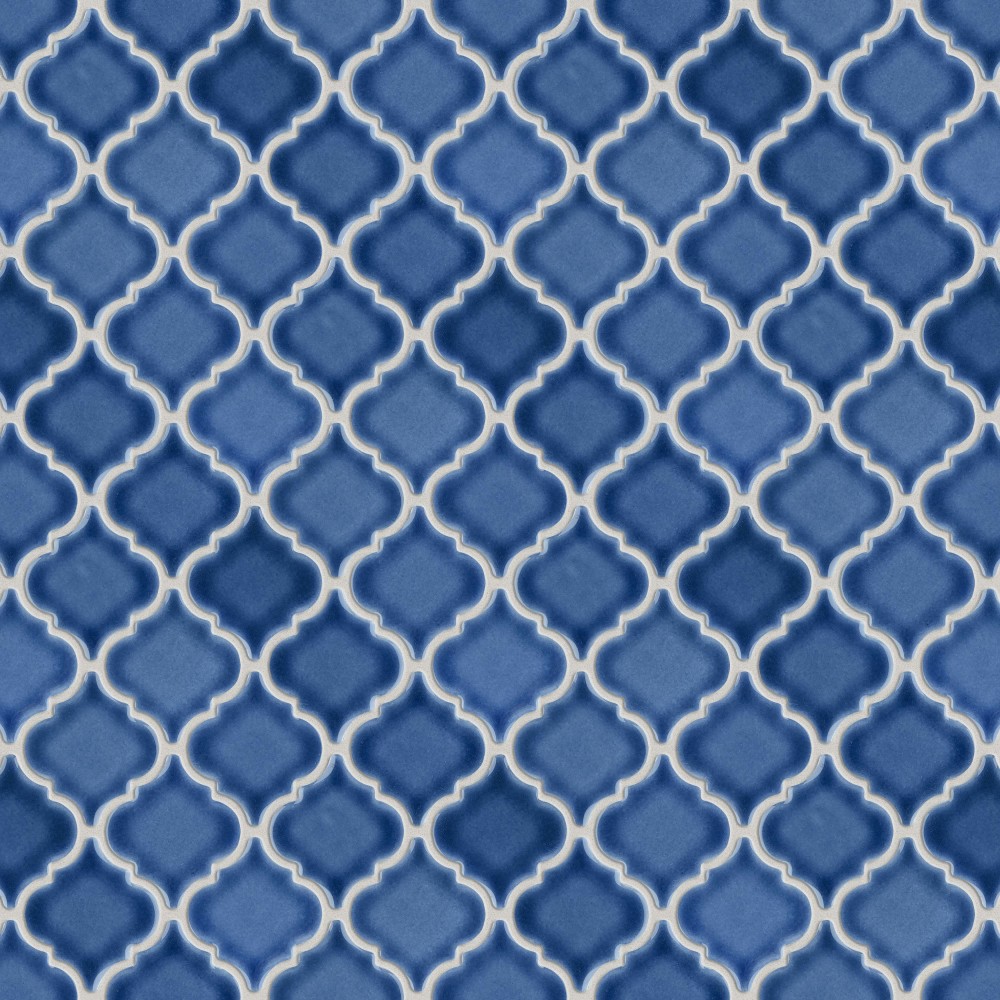 Hudson Tangier Denim Blue 12.38x12.38 Lantern Porcelain Floor and Wall Digital Pattern