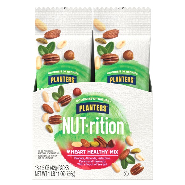 PLANTERS(r) NUT-RITION(r) Heart Healthy Mix 54/1.5oz . A1N1 - Front No Plunge In Package (Low Res)