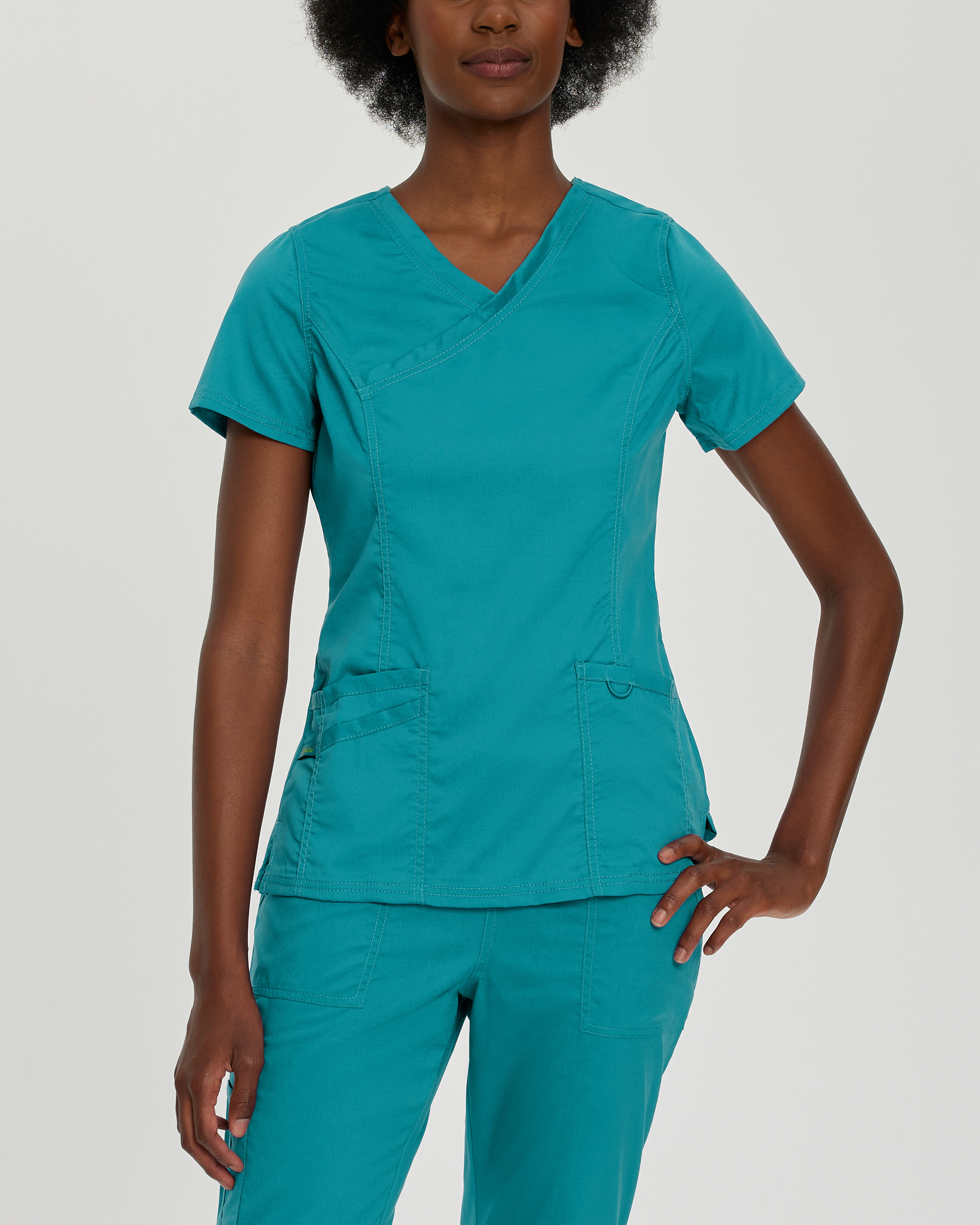 Landau Medical ProFlex Womens Modern Faux Surplice Tunic-Landau