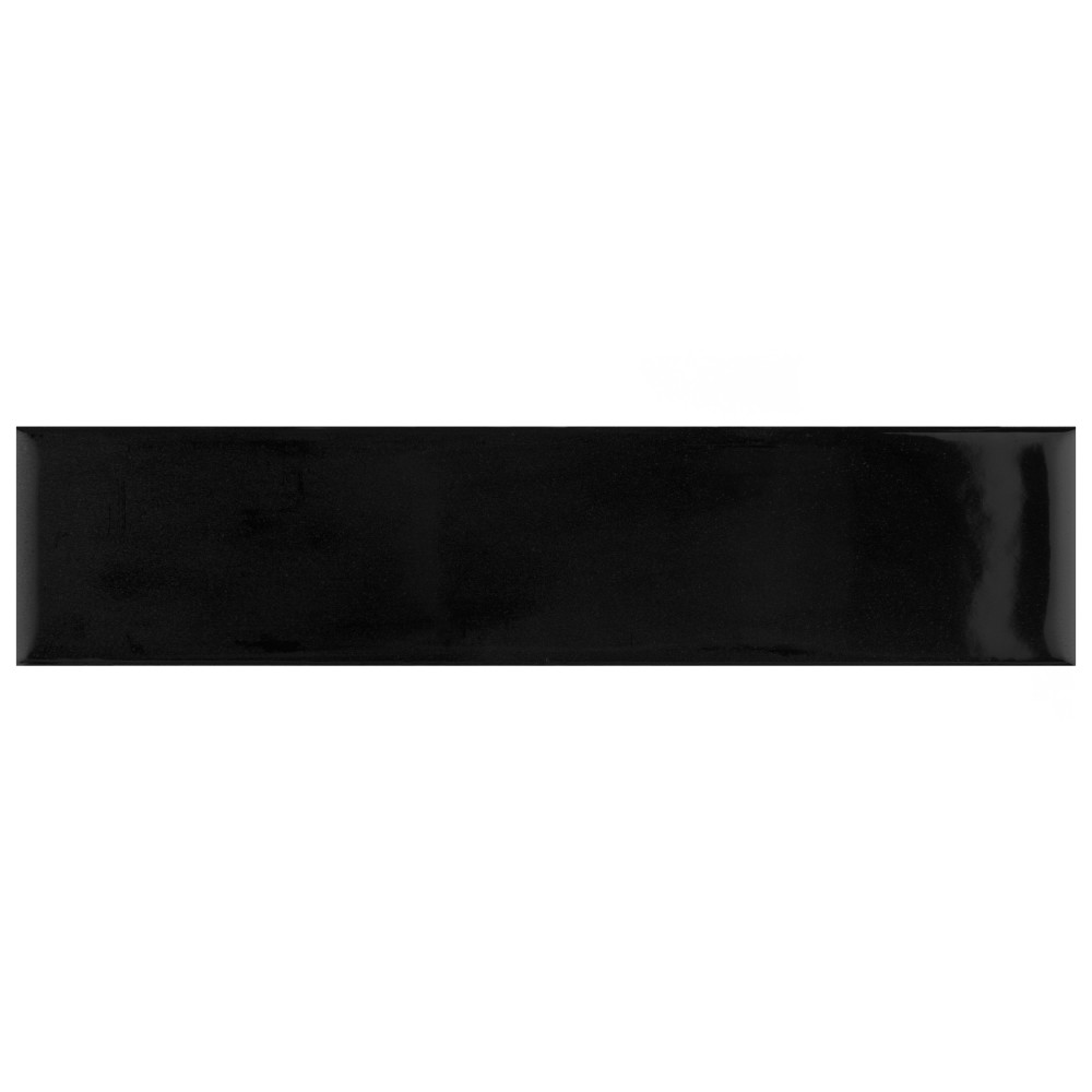 Metro Soho Subway Glossy Black 1-3/4 in. x 7-3/4 in. Ceramic Floor and Wall Tile