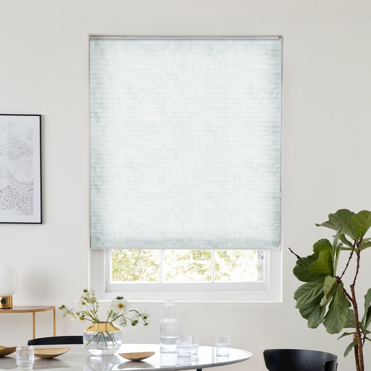 Onyx Sheer Grey/Blue Pleated Blind