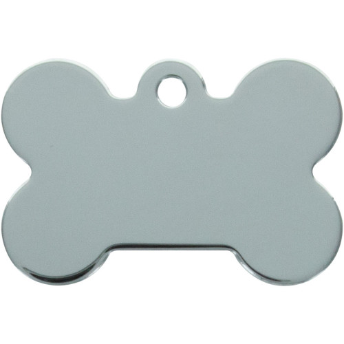 Chrome Bone with Pink Crystals Large Bone QuickTag Crystal/Pave Decorative Engraving