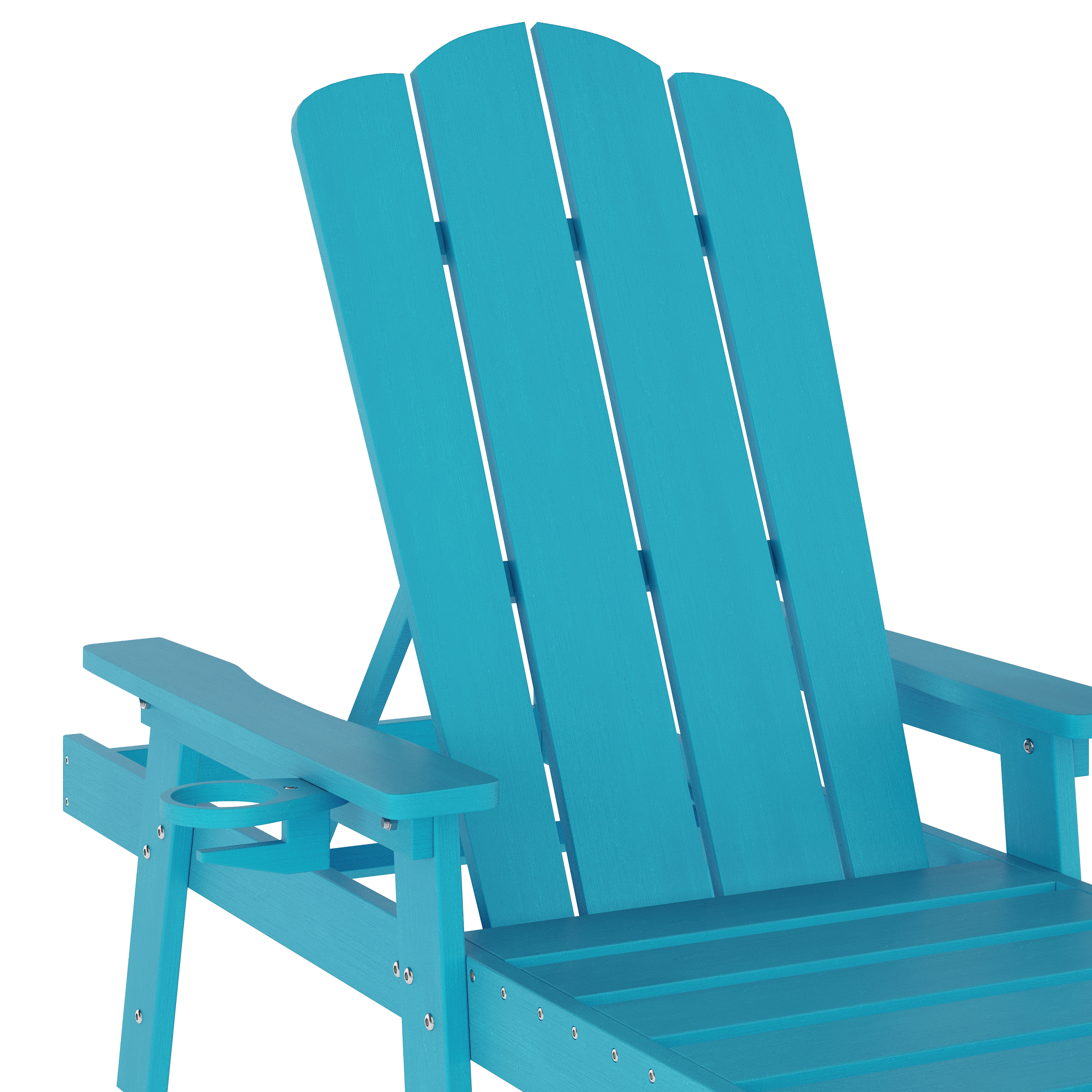 Stockton Set of 2 Red Recycled HDPE Adjustable Adirondack Loungers with Fold ... - Bild 22 von 23