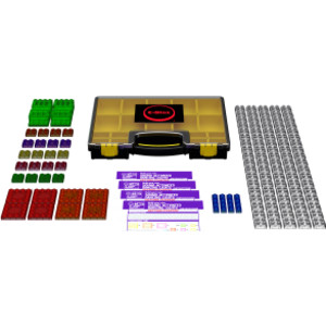 Circuit Blox Lights Starter, Circuit Board Building Blocks Classroom Set, 128 Pieces
