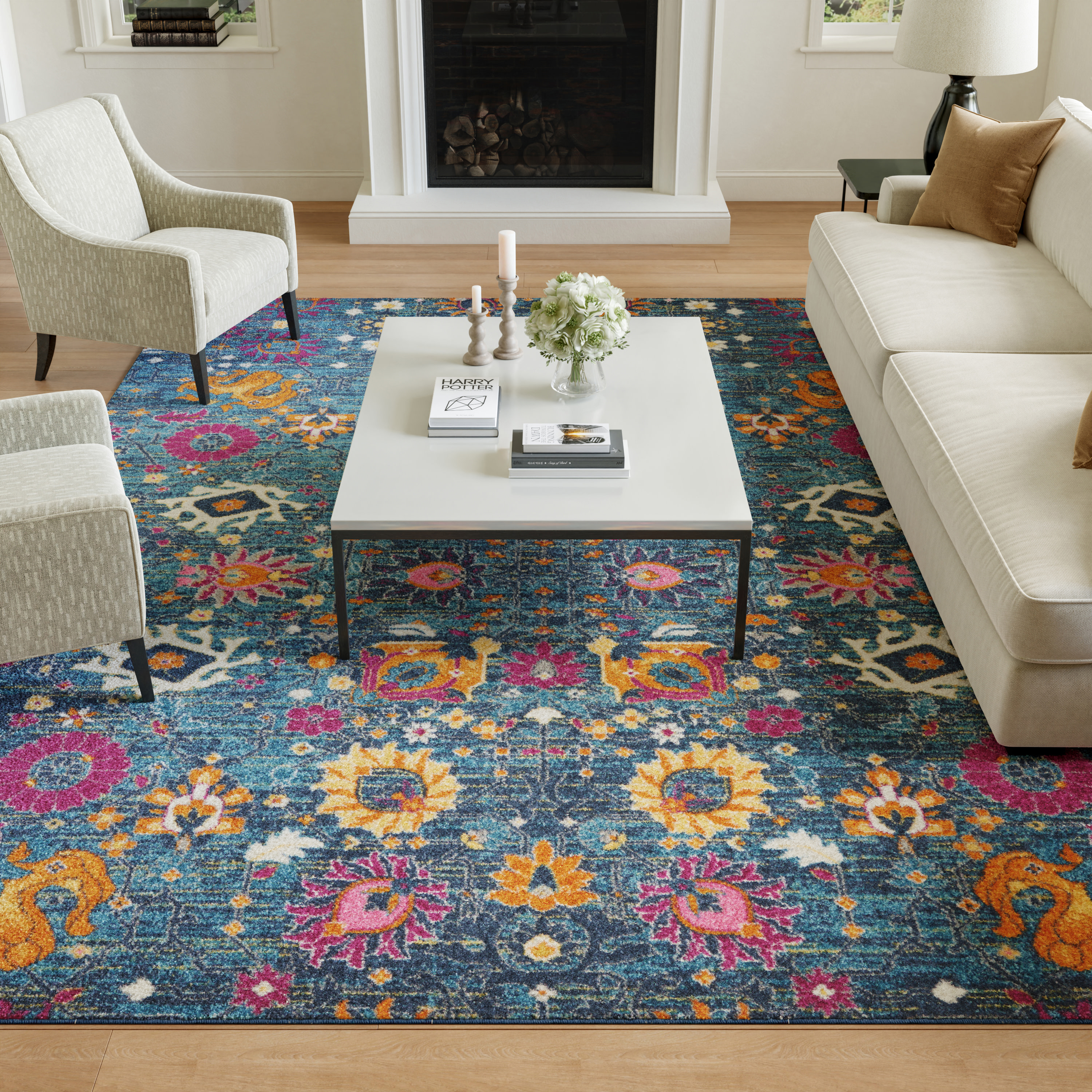 Nourison Passion 9' x 12' Denim Bohemian Indoor Rug