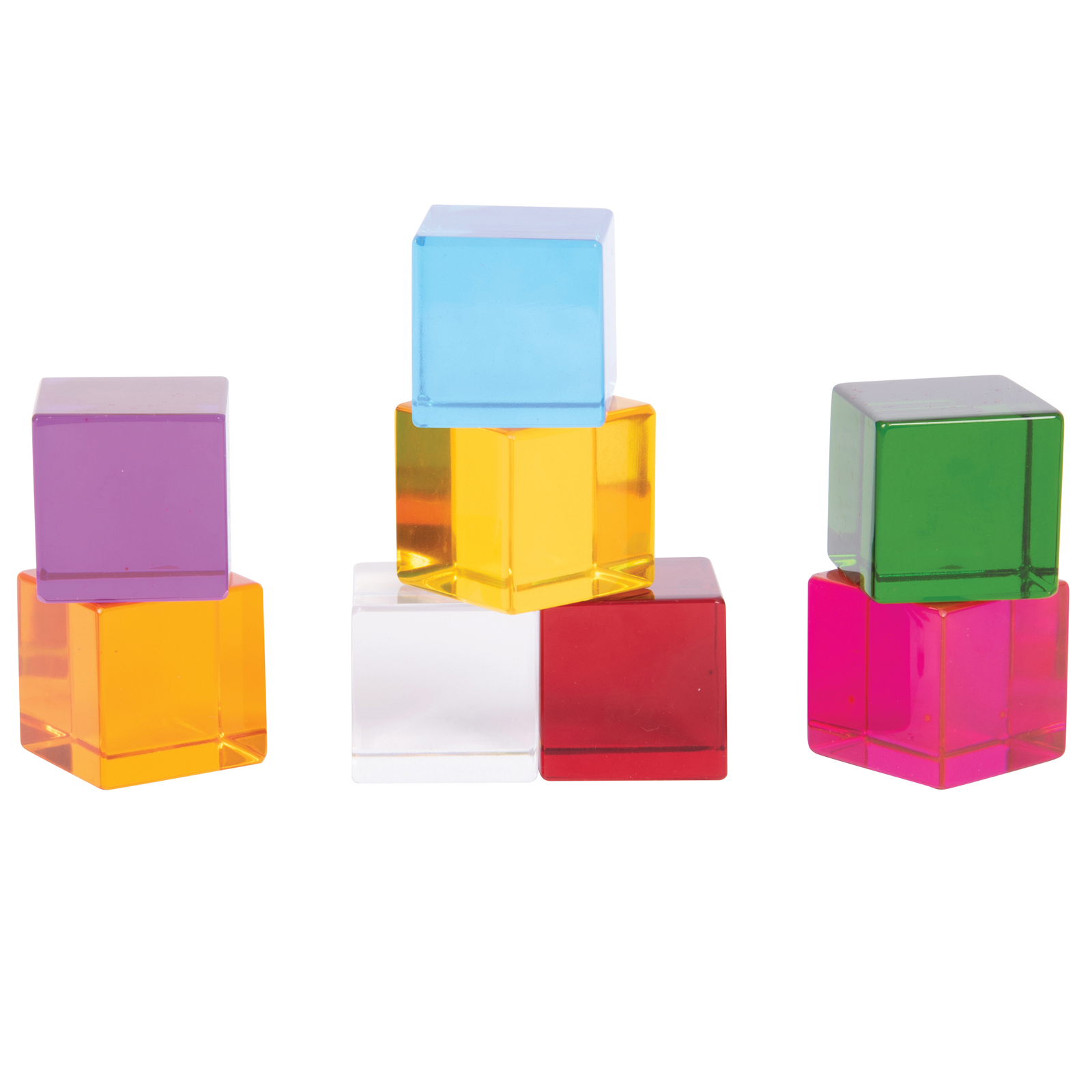 TickiT Perception Cubes - Set of 8 - Assorted Colors - Transparent Manipulatives image number null