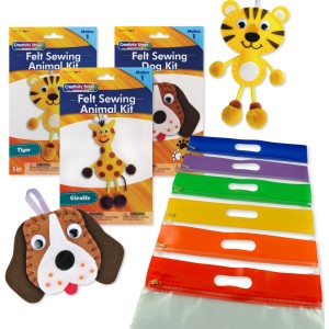Sewing Craft Kit, Felt Animal Projects with Storage Bags, 18 Animal Kits
