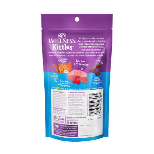 Wellness Kittles Tuna & Cranberry back packaging