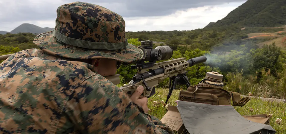 Marine with sniper rifle