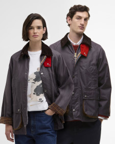Paul Smith loves Barbour Oversized Bedale Waxed Jacket Grey Lilac