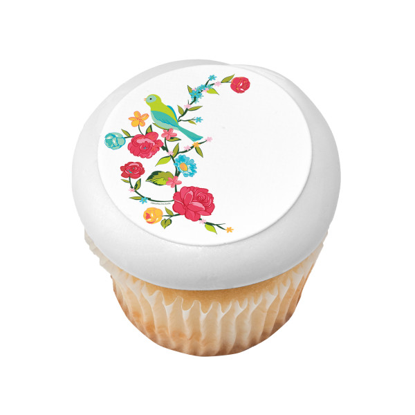 Bird on Blooming Branch PhotoCake® Edible Image®