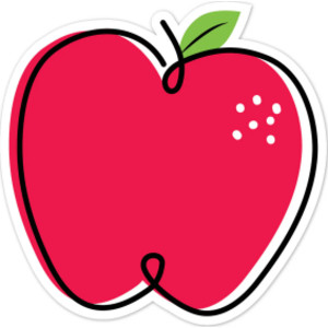 Doodle Apple Red 6 in Designer Cut-Outs