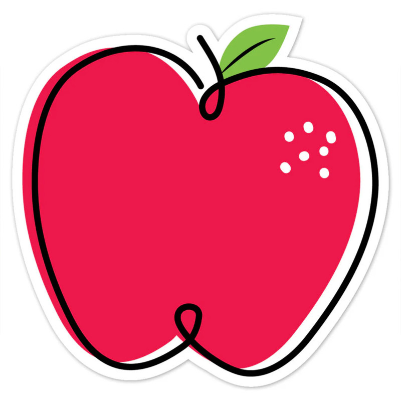 Doodle Apple Red 6 in Designer Cut-Outs