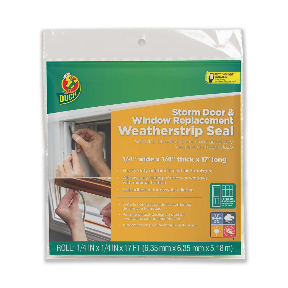 Duck® Storm Door & Window Replacement Weatherstrip Seal - .25 in. x .25 in. x 17 ft.