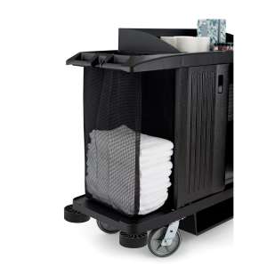Rubbermaid Commercial, Executive, Executive, Side Load Mesh Linen Bag for Housekeeping Carts, Black