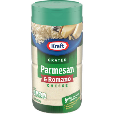 Kraft 100% Parmesan & Romano Grated Cheese 8 oz Shaker