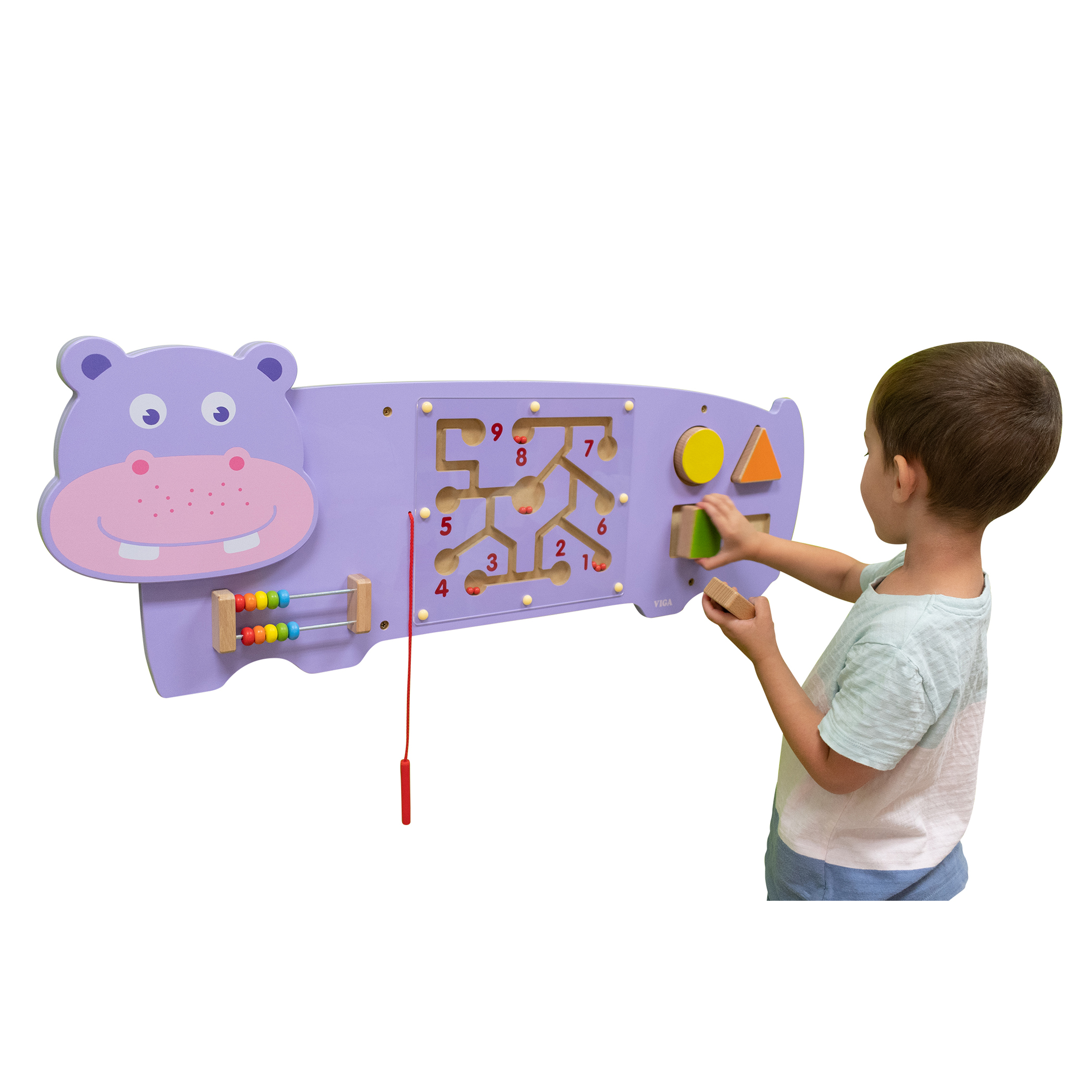 Learning Advantage Hippo Activity Wall Panel - 18m+ - Toddler Activity Center image number null