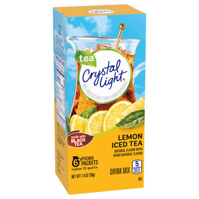 Crystal Light Lemon Iced Tea Drink Mix, 6 ct Pitcher Packets
