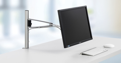 Elevating your monitor creates more useable desk space.