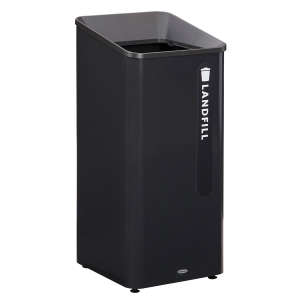 Rubbermaid Commercial, Sustain™, Landfill, 23gal, Powder-coated Steel, Black, Rectangle, Receptacle