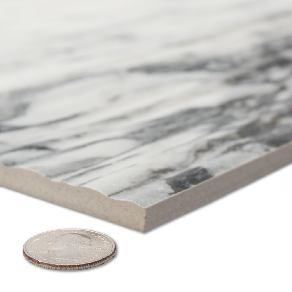 Touche Pleated Deco Zebre 23-1/2 in. x 47-1/8 in. Porcelain Floor and Wall Tile