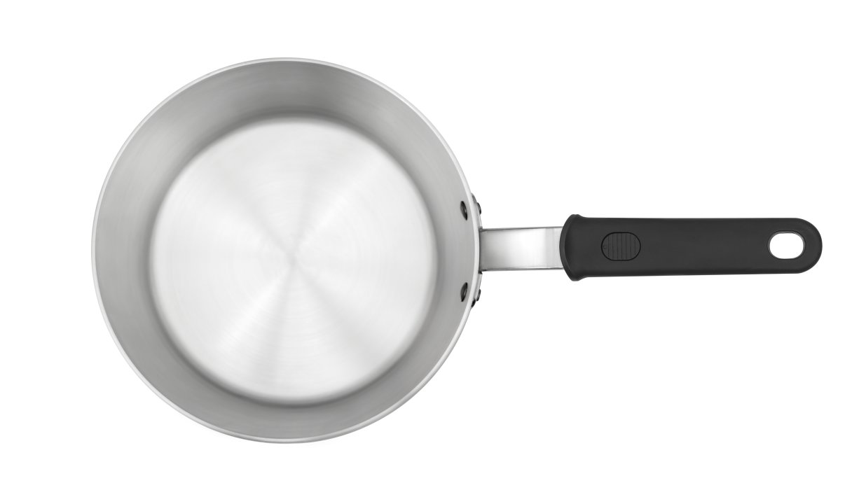 3 ¾-quart Wear-Ever® tapered aluminum saucepan with natural finish and silicone handle