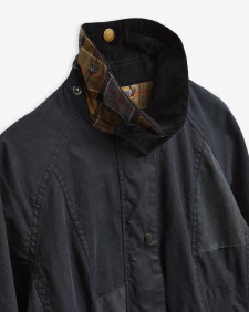 Barbour Re-Loved Beadnell Waxed Jacket - Size 14 Navy