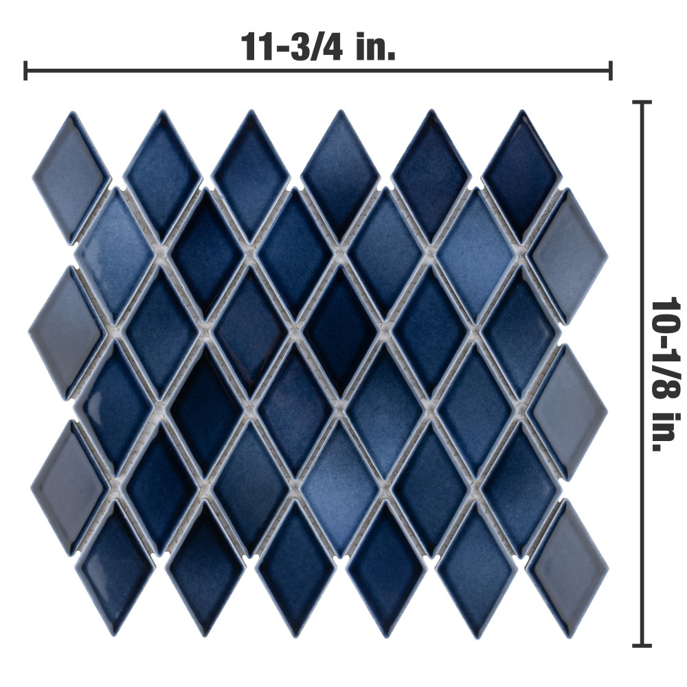 Hudson Kite Midnight 10-1/8 in. x 11-3/4 in. Porcelain Mosaic Tile