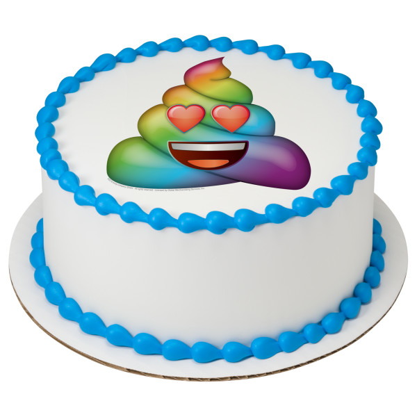 emoji™ Rainbow Love Poo PhotoCake® Edible Image®