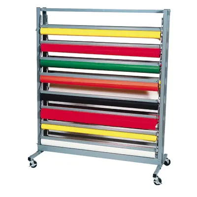 Pacon  16-Roll Horizontal Rack, Gray,  62-1/2