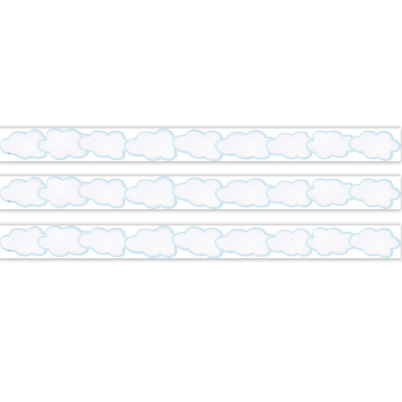 Clouds Die-Cut Border Trim, 35 Feet Per Pack, 3 Packs