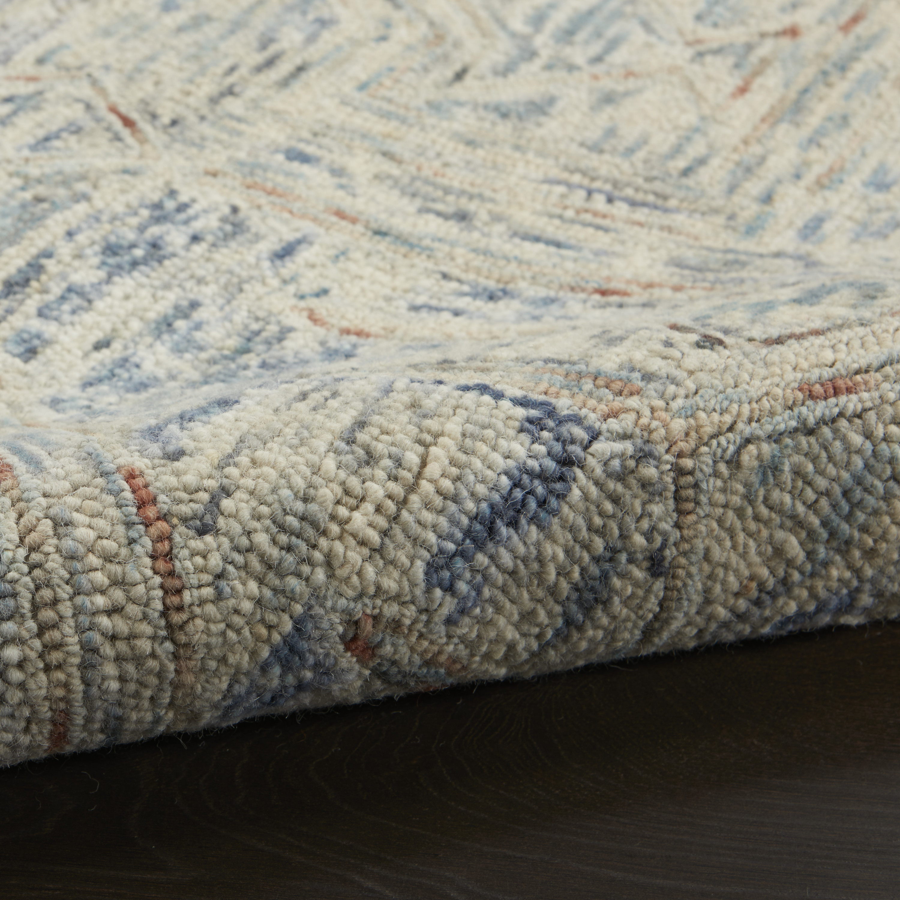 Nourison Interlock 3'9" x 5'9" Blue Multicolor Bohemian Indoor Rug