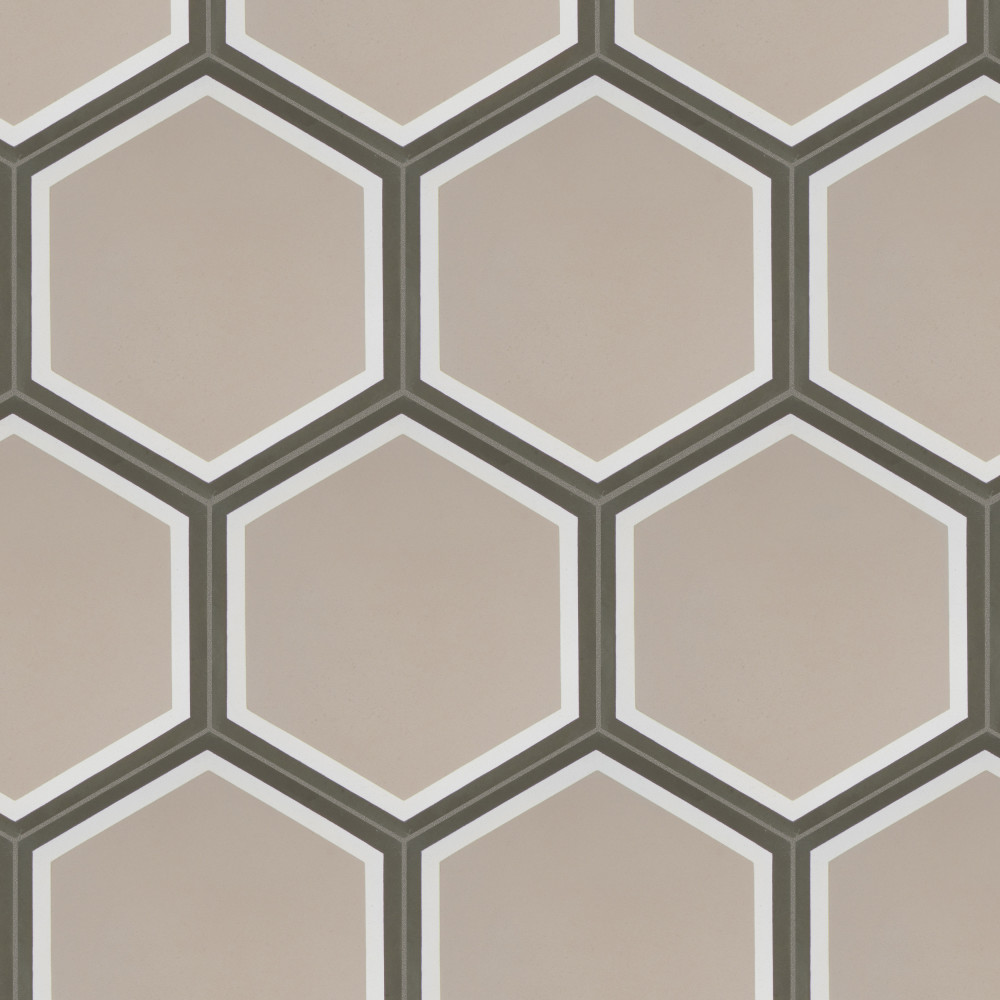 Cemento Hex Holland Channel 7.88x9 Hexagon Cement Floor and Wall Digital Pattern