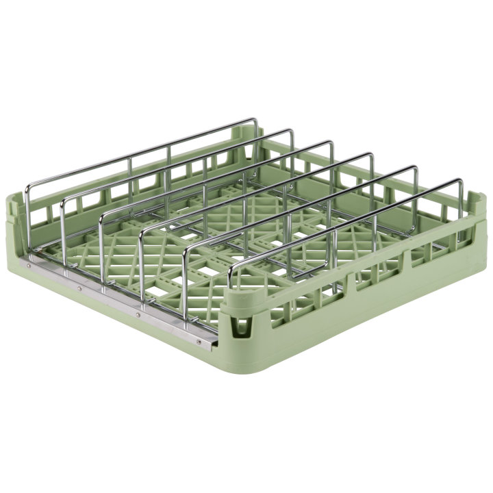 Full-size Signature insulated tray and steam table pan rack in light green