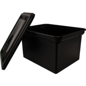 File Tote with Lid, Black