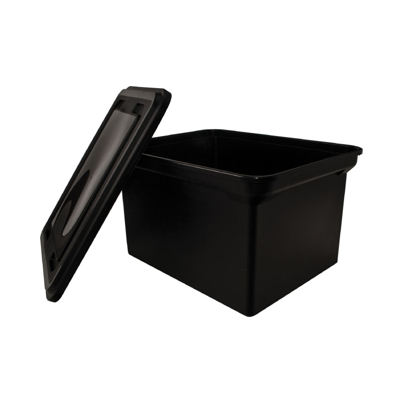 File Tote with Lid, Black