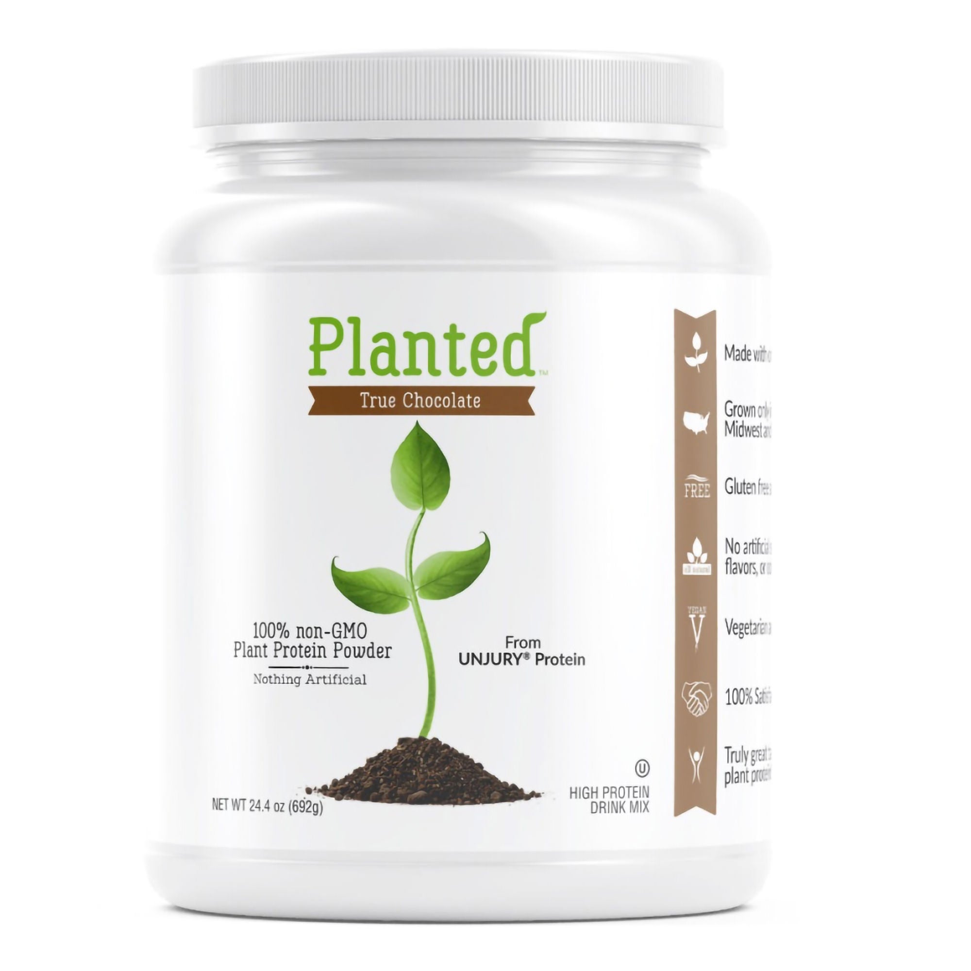 UNJURY Protein Oral Supplement Planted™ Chocolate Flavor Powder 24.4 oz. Canister