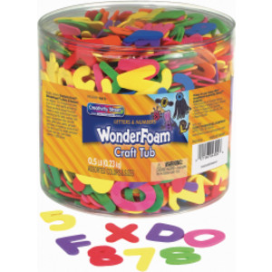 WonderFoam&reg; Craft Tub, Letters and Numbers, Assorted Sizes, 1/2 lb.