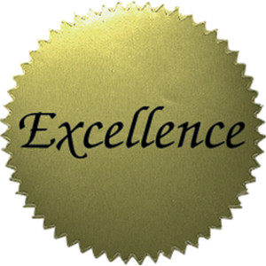 2" Excellence Gold Stickers, 50 Per Pack
