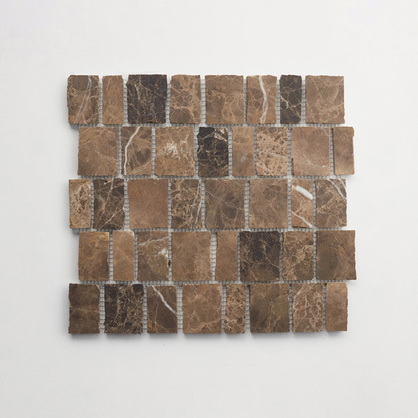 lapidary | rough cut mosaic sheet | iberian chocolate (standard joint) 