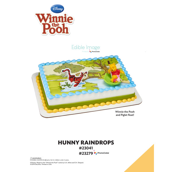 Winnie the Pooh Pooh, Piglet & Tigger Hunny Raindrops The Magic of Cakes® PhotoCake® Enhanced Background Page