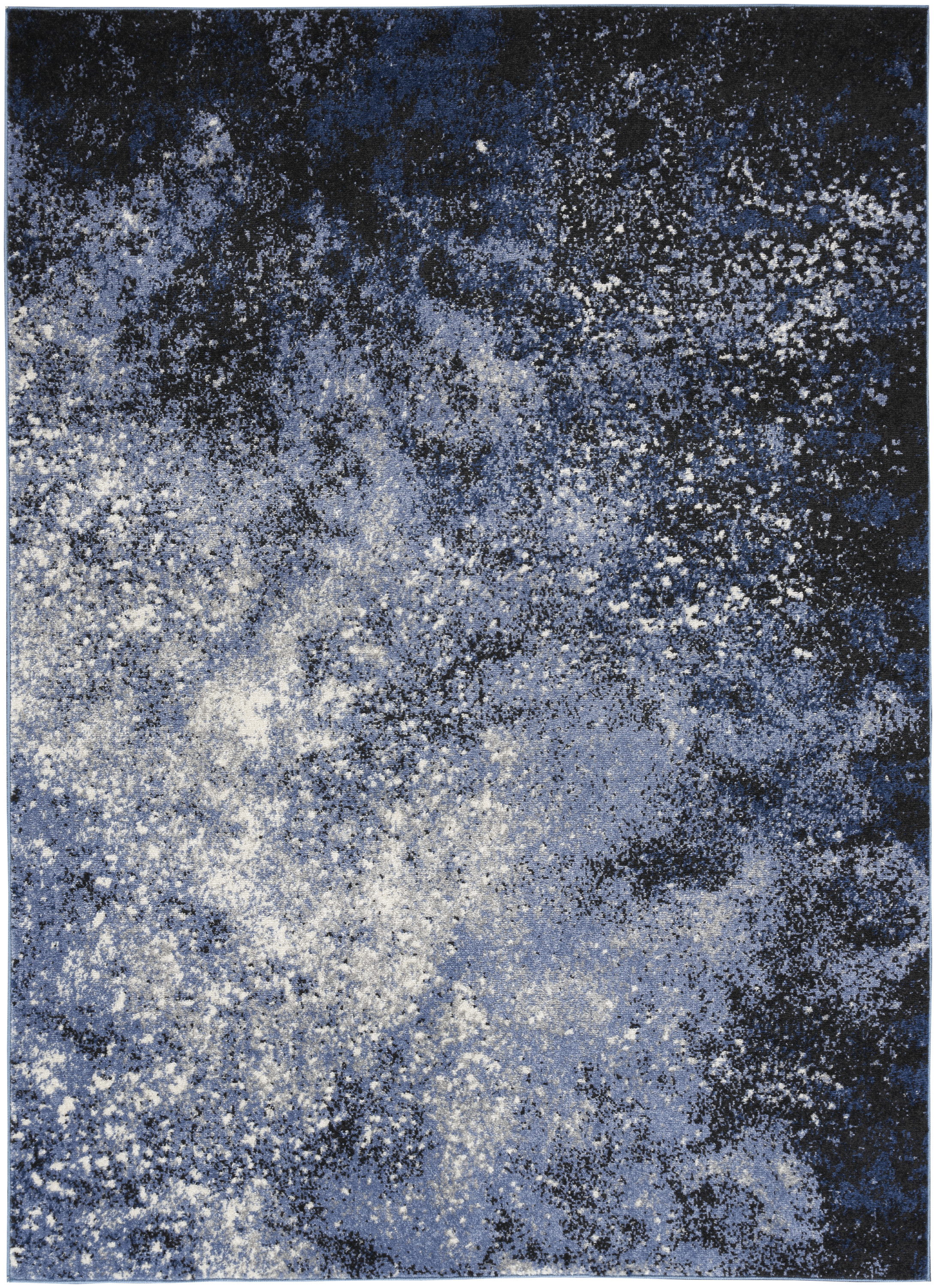 Nourison Passion 5'3" x 7'3" Light Blue Black Modern Indoor Rug