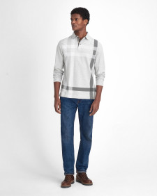 Blaine Tartan Long-Sleeved Polo Shirt Grey Marl