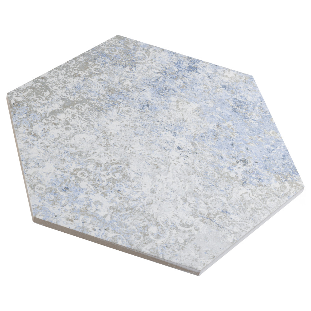 Emotion Hex Grey 9-7/8 in. x 11-1/4 in. Porcelain Floor and Wall Tile
