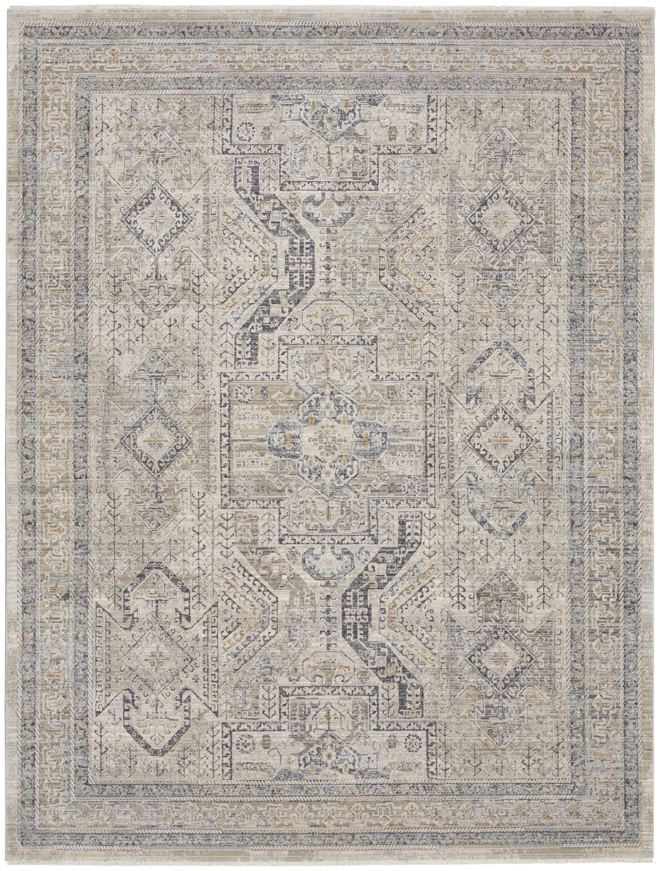 Nourison Lynx 12' x 15'9" Ivory Grey Blue Vintage Indoor Rug