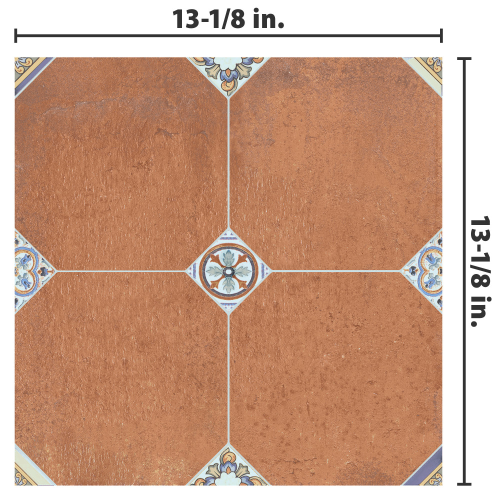 Manises Décor Cuero 13-1/8 in. x 13-1/8 in. Porcelain Floor and Wall Tile