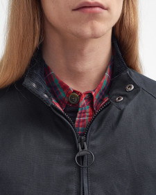 Barbour x Baracuta Porton Waxed Harrington Jacket Black