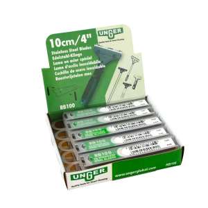 Unger, 4", Reversible Stainless Steel Scraper Replacement Blades,  10 Dispensers of 10 Blades