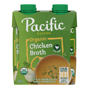 Pacific Foods® Organic Free-Range Chicken Broth, 8 oz Carton (4 Pack)